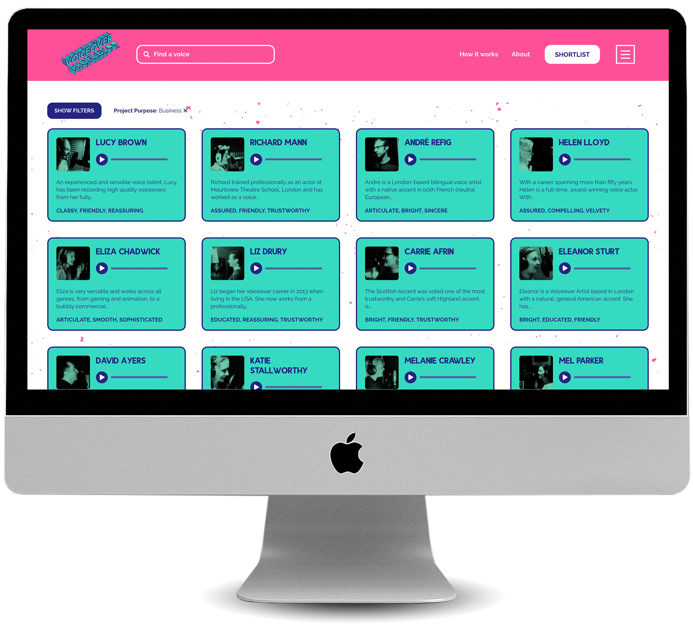 Voiceover Profiles - Website Desktop